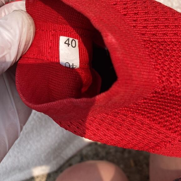 Men's Slip On Shoe Socks Workout Sneaker’s Red size 40/7.5 - Picture 7 of 10